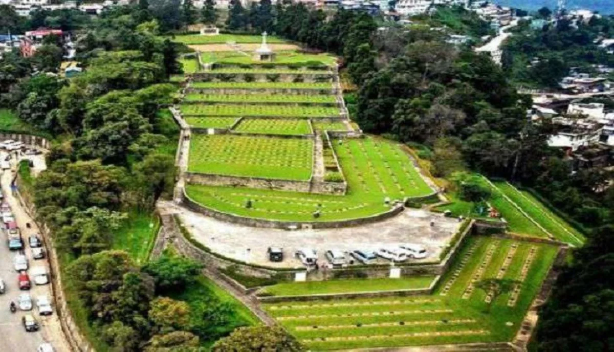 Kohima War Cemetery in Nagaland, honouring 1,420 Commonwealth soldiers killed in the 1944 Battle of Kohima, one of WW2's decisive turning points